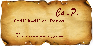 Csákvári Petra névjegykártya
