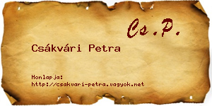 Csákvári Petra névjegykártya